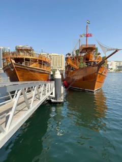 Abra wooden boat on the Dubai Greek, Dubai, United Arab Emirates