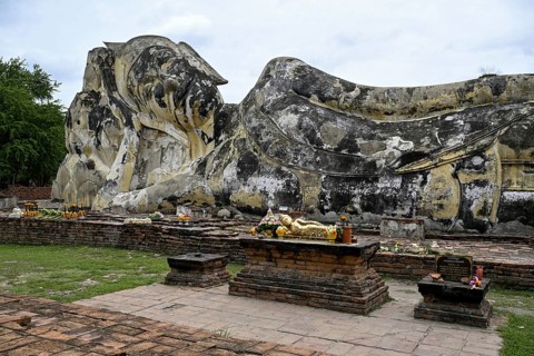 Reclining Buddha in Wat Lokayasutharam, Temple of the Resting Buddha, Ayutthaya, Ayutthaya