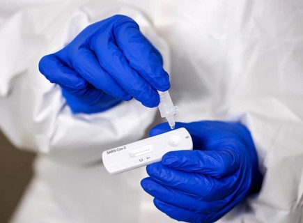 Cologne, North Rhine-Westphalia, Germany - Covid rapid test in a multi-storey car park, at the