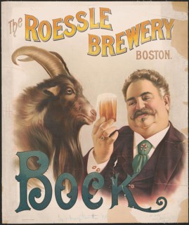 Advertising poster, beverage advertisement, chromolithography from 1894 advertising Rössle buck