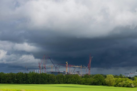 ESMC construction site of the new chip factory in Dresden, Dresden, Saxony, Germany