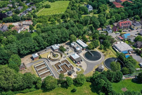 Voerde, Lower Rhine, North Rhine-Westphalia, Germany, Voerde wastewater treatment plant, Wastewater