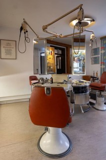 Hairdressing salon of the 1950s, today in the Industrial Museum Lauf, Sichardstr., Lauf an der