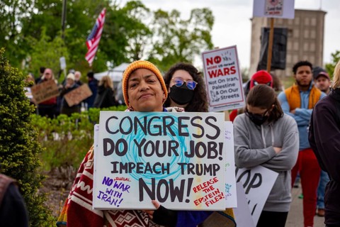Detroit, Michigan USA - 1 May 2026 - The labor movement and supporters held a May Day rally,