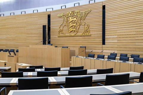 House of the Baden-Württemberg state parliament, state parliament building in Stuttgart. Empty