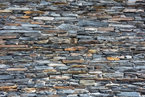 Masonry stones made of slate tiles, Angers, Maine-et-Loire department, Pays de la Loire region,