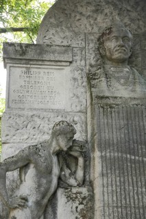Monument to physicist Johann Philipp Reis 1834-1874, inventor, from, telephone, Eschenheimer