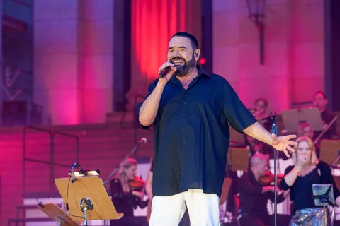 Marian Gold, singer from Alphaville live at the Classic Open Air on Berlin's Gendarmenmarkt on 14