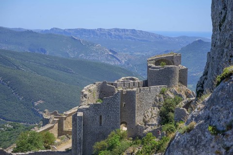 Cathar castle of Peyrepertuse, Duilhac-sous-Peyrepertuse, Département Aude, France