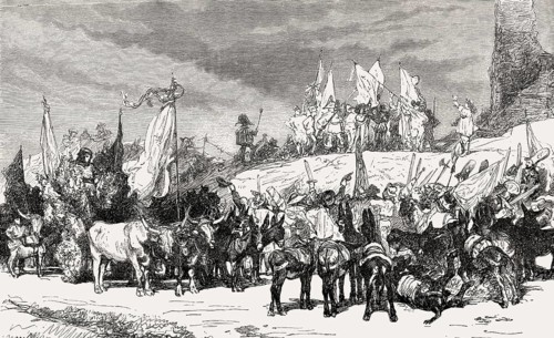 Carnival in Rome, German Masquerading: March past, Italy, 19th Century