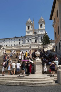 Spanish Steps and the church Santissima Trinita dei Monti, Santa Trinita dei Monti or Santissima