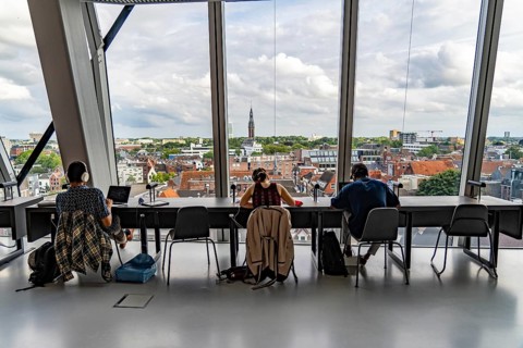 The Forum Groningen, public cultural and educational centre on the Nieuwe Markt, in the old town,