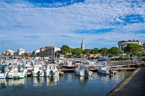 Marina and Beach in Arcachon, Gironde, France