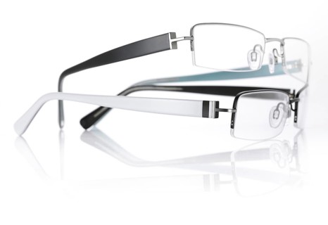 Two stylish glasses on a white background, studio shot
