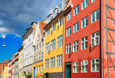 Copenhagen, scenic historic old city streets