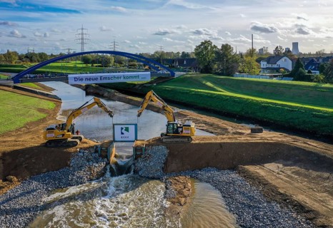 Dinslaken, Voerde, North Rhine-Westphalia, Germany, Inauguration of the new Emscher estuary into