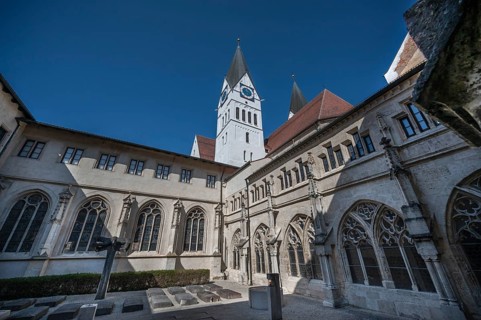 Eichstätt Cathedral with inner courtyard, late Gothic around 1718, Eichstätt, Upper Bavaria,