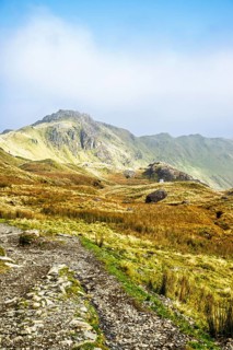 Pyg Track over Llyn Llydaw lake, Pen-y-Pass, mountain pass, Snowdonia, Gwynedd, north-west Wales,