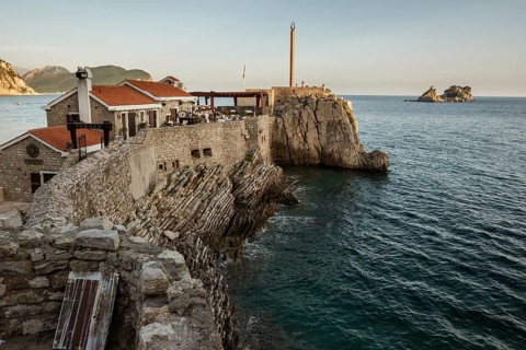 PETROVAC, MONTENEGRO - JUNE 19, 2019: Coastline and Adriatic Sea during summer afternoon.
