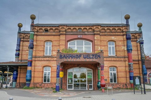 Hundertwasser railway station, Ülzen, Lower Saxony, Germany