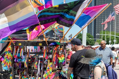 Detroit, Michigan - Gay, lesbian, bisexual, and transgender activists and their allies attend Motor
