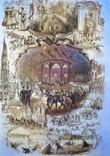 The great annual folk festival in Brussels in various pictures, here in 1868, Belgium, Historical,
