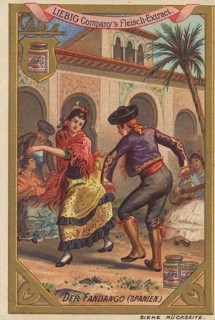 Picture series various dances, Fandango, a Spanish singing dance, whose origin is assumed to be in