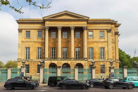 Robert Adam's neoclassical Apsley House, once known as Number One London, stands at Hyde Park