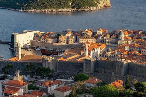 City view of the old town seen from above, Dubrovnik, Croatia