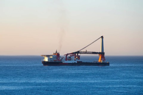 Tanker, Large industrial vessel in the ocean, Cape Town, South Africa