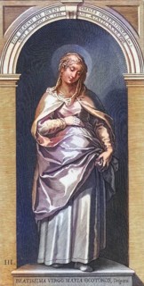 The Virgin Mary, also known as Mary of Nazareth, the mother of Jesus in the New Testament. She