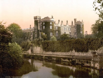 Kilkenny Castle, a castle in Kilkenny, County Kilkenny, Ireland, which emerged from a high medieval