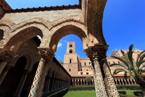 City of Monreale, Cloister of the Cathedral of Santa Maria Nuova, Unesco World Heritage Site,