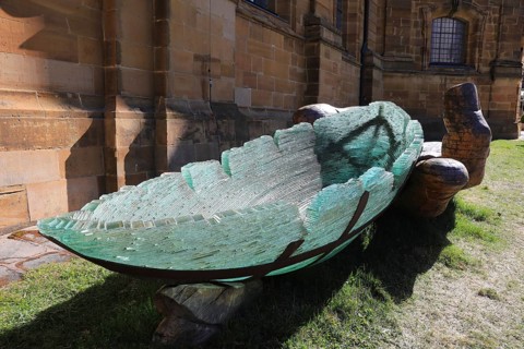 The glass ark, artists Ronald Fischer and Hubert Stern, a five metre long art object supported by a