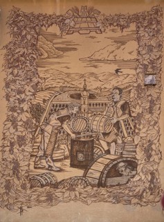 Wall painting on the façade of the Weissenoher Klosterbrauerei, Weißenohe, Upper Franconia,