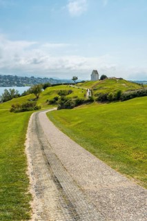 Path in the natural park of Saint Jean de Luz called Parc de Sainte Barbe, Col de la Grun in the