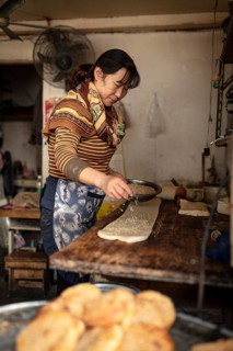 Cakes deep-fried in duck fat, 378 Lane Market, Nanjing, China