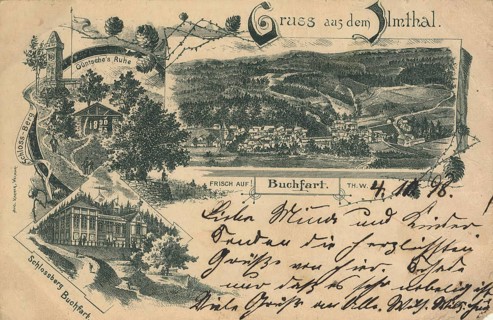 Historical postcard, picture postcard, Ilmthal, Ilmtal, Thuringia, Germany, digitally enhanced