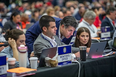 Detroit, Michigan USA - 16 June 2026 - Representatives of the independent monitor watch as the