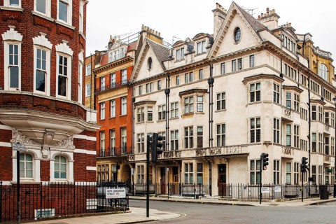 A Georgian brick townhouse on Wimpole Street, historically associated with London's medical