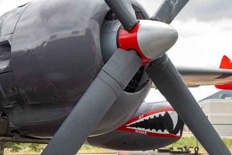 Pueblo, Colorado - Engines on the Lockheed P2V Neptune at the Pueblo Weisbrod Aircraft Museum. The