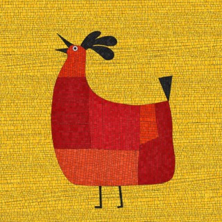 Chicken mosaic tiles vector graphic