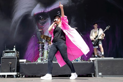 Adenau, Germany, 7 June 2024: Guano Apes with singer Sandra Nasic play at Rock am Ring. The