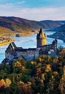 Stahleck Castle, hilltop castle overlooking the Rhine, Bacharach, UNESCO World Heritage Upper