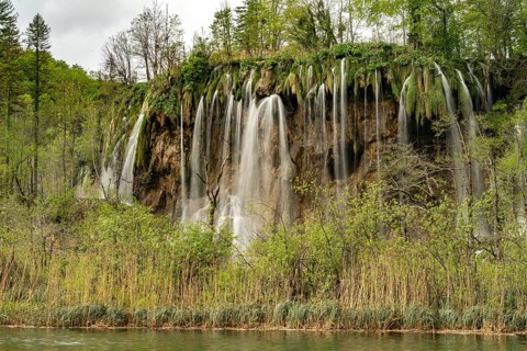 The Veliki Prstavac waterfall in Plitvice Lakes National Park, Croatia