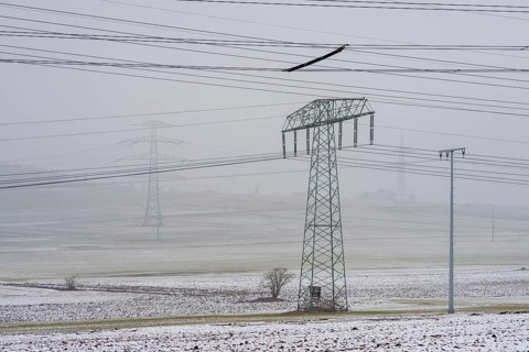 Cultivated landscape, overhead line, high-voltage line, cultivated landscape, power line, power