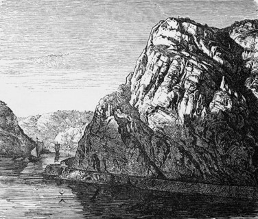Rhine Romanticism on the Loreley promontory in the Upper Middle Rhine Valley near Sankt