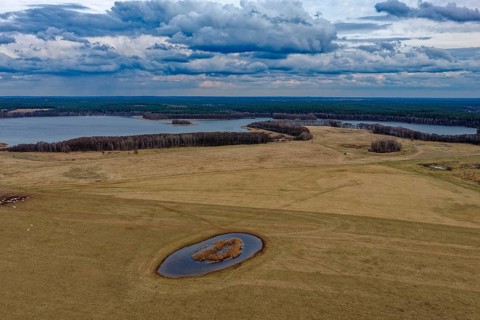 Landscape of the Mecklenburg Lake District in Müritz National Park. aerial view. Neustrelitz,