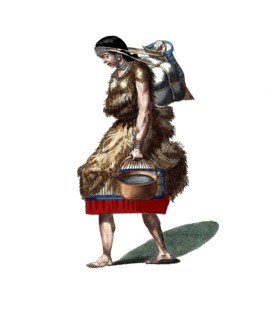 Historical clothing, fashion over time, clothing of a woman of the Christianoux, a Native American