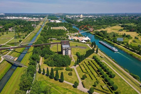 30.07.2022, Gelsenkirchen, North Rhine-Westphalia, Germany, Nordsternpark, here with the building